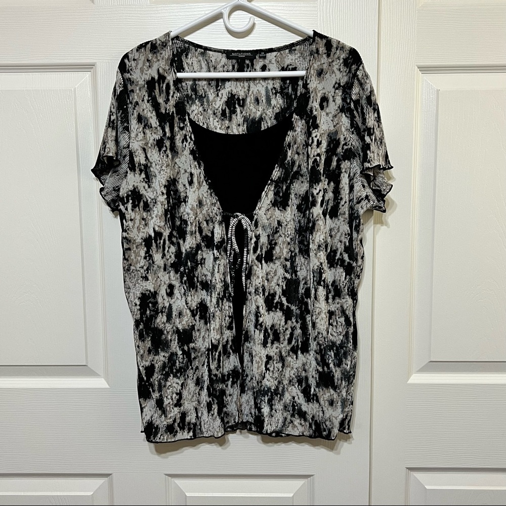 Notations Plus-Size Mock 2-Piece Top Size 3X - Picture 1 of 10